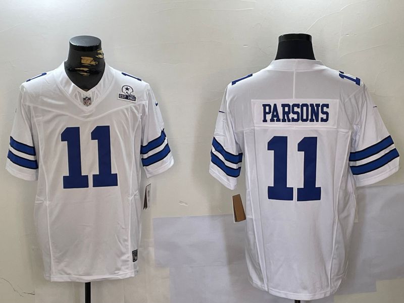 Men Dallas Cowboys #11 Parsons White 2024 Nike Three generations Vapor Limited NFL Jersey style 7->dallas cowboys->NFL Jersey